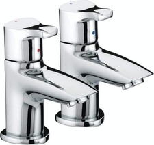 Bristan CAP 1/2 C Capri Basin Pillar Taps, Hot & Cold Pair - Chrome