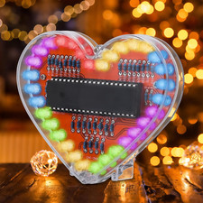 Soldering Practice Kit, ICSTATION Heart Shaped LED Light Soldering Project RGB L