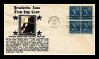US COVER FRANKLIN PIERCE PRESIDENTIAL FDC SCOTT 819 BLOCK OF 4 CROSBY PHOTO