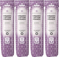 Organic Cotton Rounds, 400 Count - Makeup Remover Pads for Face, Lint-Free
