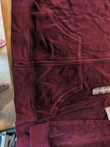 Made for Life Velour Jacket Womens 2X Merlot Sorbet Zip Hoodie Track Stretch - Picture 3 of 5