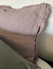 Ralph Lauren Heavy LINEN Mauve Purple European Pillow Sham 25