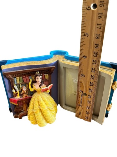 Vintage Disney Beauty and the Beast Photo Frame Belle In The Library 2.5"x 3.25" - Picture 8 of 9