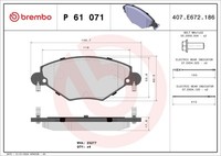 Brembo P 61 071 Bremsbelagsatz, Scheibenbremse For CitroËN