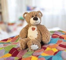 Plush Tender Teddy Bear Tan with Red Plaid Heart First  Main 12  Stuffed