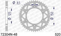 Zahnrad Afam 72304N-48 Im All. Schritt 520 Ktm Exc 520 Racing 520 2001 2002