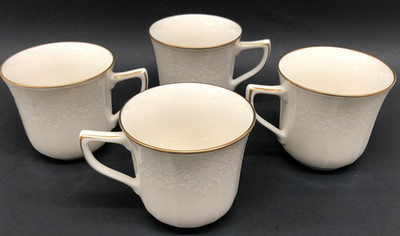 Set of 4 Noritake Ivory China Chandon 7306 Tea  Coffee Cups Only Multiples