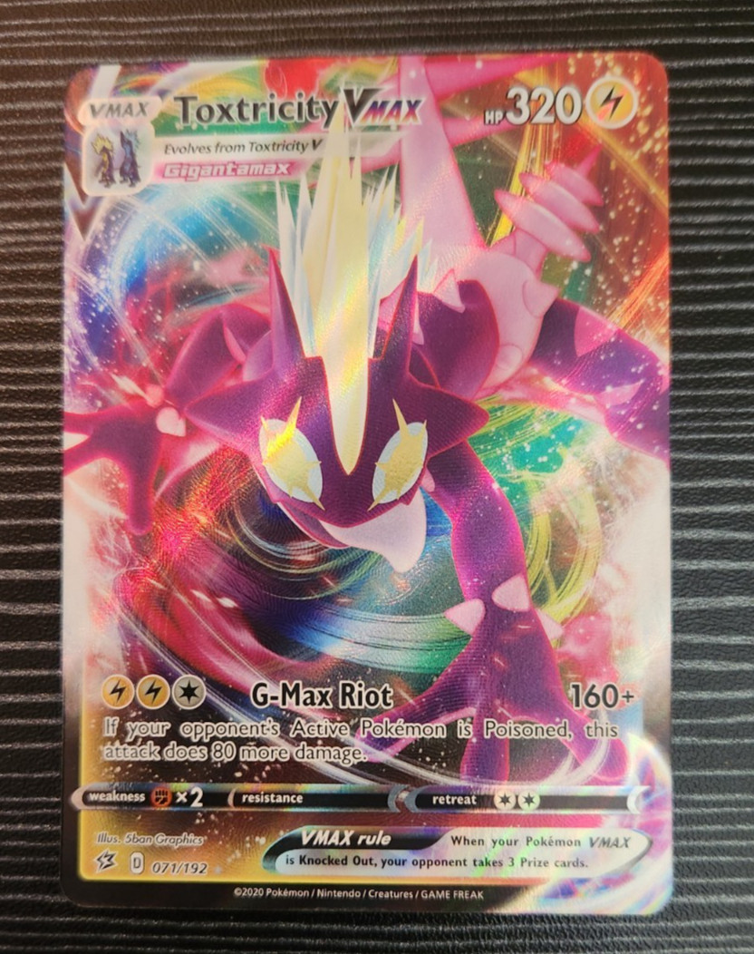 Pokemon- Toxtricity Vmax 071/192- Full Art Ultra Rare Holo Card- Rebel Clash