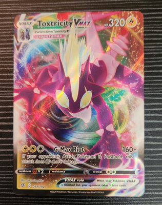 toxicity pokemon card Pokemon- Toxtricity Vmax 071/192- Full Art Ultra Rare Holo Card- Rebel  Clash