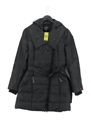 Armani Exchange Damen Mantel M Schwarz 100% Polyester Overcoat