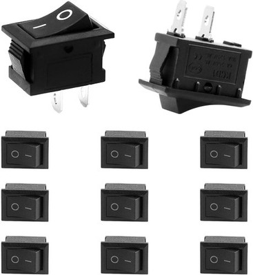 Kcd1 2 Position Snap in Toggle Rocker Switch Pin Black 250V 6A 12 Color: black