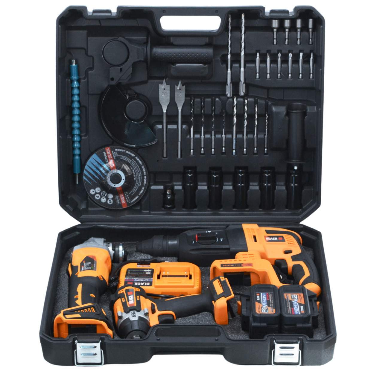Set Elettroutensili 21V 3in1 2x4Ah Avvitatore 500Nm Smerigliatrice Trapano foto 4
