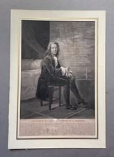 Voltaire in der Bastille, alter Stich von Charon nach Bouchot