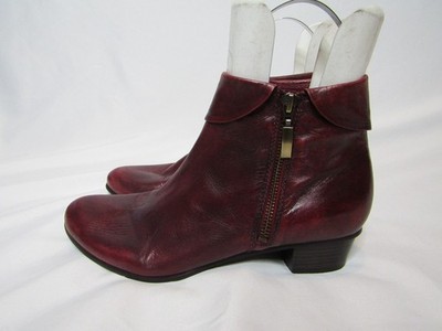 Regarde Le Ciel Womens Size 40 EUR Burgundy Leather Zip Fashion Boots Booties