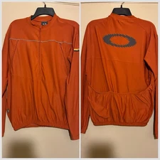Vintage 1990s Oakley Software Base Layer Cycling Jersey Training Sz M Orange L/S