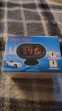 Vst-7009v 4-in-1 Car Clock Voltmeter Thermometer Freeze Alert 12-24v