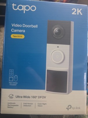 TP-Link Tapo Wireless Smart Video Doorbell Camera with Chime   2K Resolution