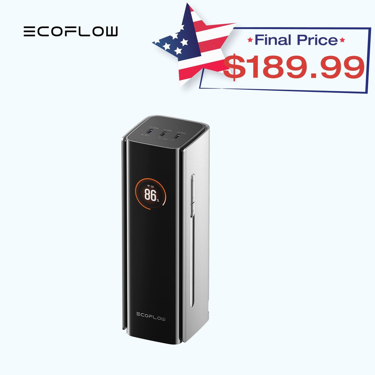 EcoFlow 300W 27650mAh Rapid Pro Power Bank 4-Port Portable Charger
