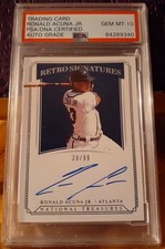 2019 Panini National Treasures Retro Signatures Ronald Acuña Jr. #RS-RA /99 (AU)
