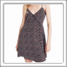 Madewell Silk Button-Wrap Cami Lined Dress Fieldwalk Floral Size 12 Above Knee