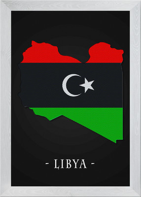 Landkarte Grafschaft Libyen gerahmtes Wandbild Poster Leinwanddruck Bild