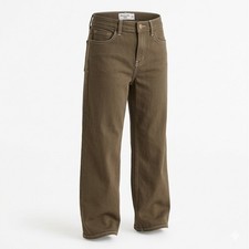 Abercrombie Kids Girl's High Rise Wide Leg Brown Denim Jeans. Girl's 13/14