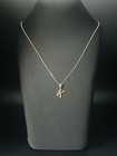 14K Gold K Initial Necklace 45cm 1mm Solid Forze Chain 2.08g 585 Letter Pendant — photo 9