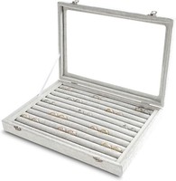 Frebeauty Ringe/Ohrringe Organizer Tablett Mit Klarem Deckel 10 Slots Samt