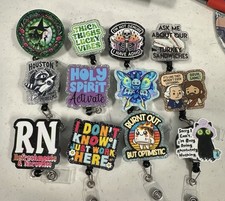 Funny Hospital Nurse Retractable Badge Reels ID Holder ER Thick Thighs Moth