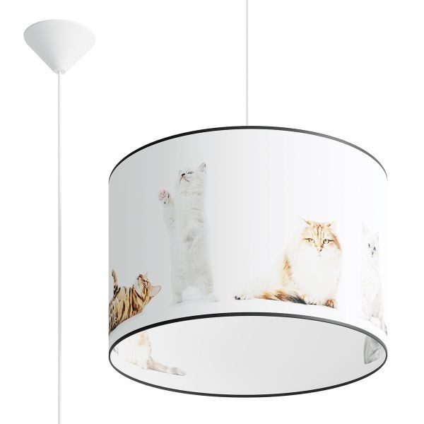 Suspension chat en PVC multicolore E27 de 40 cm pour chambre