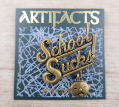 Vintage JJ Artifacts Jonette Brooch ''School SUCKS'' Brooch Pin MCMLXXXVI TEACHER