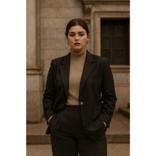 Vintage Sag Harbor Black Wool Blazer Size Petite 12
