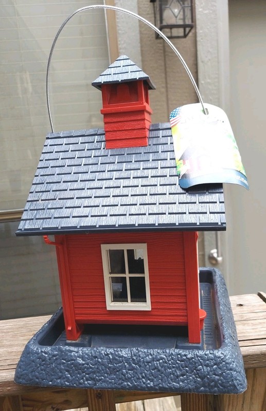 North States 9084 Lil' Red School House Village Collection Bird Feeder