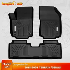 Floor Mats Liners For 2018-2024 GMC Terrain /Denali TPE All Weather Waterproof