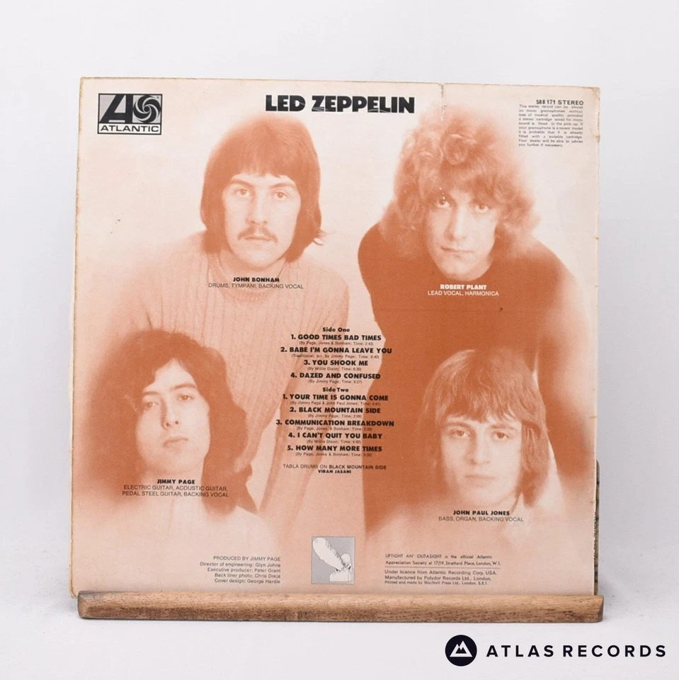 Led Zeppelin Led Zeppelin LP Album Vinyl Record - VG+/VG - Image 3 of 4