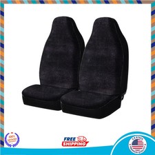 Auto Drive Universal Fit High Back Faux Fur Car Seat Covers Black 2 Piece Set Auto Drive Universal Fit High Back Faux Fur Car Seat Covers Black 2 Piece Set