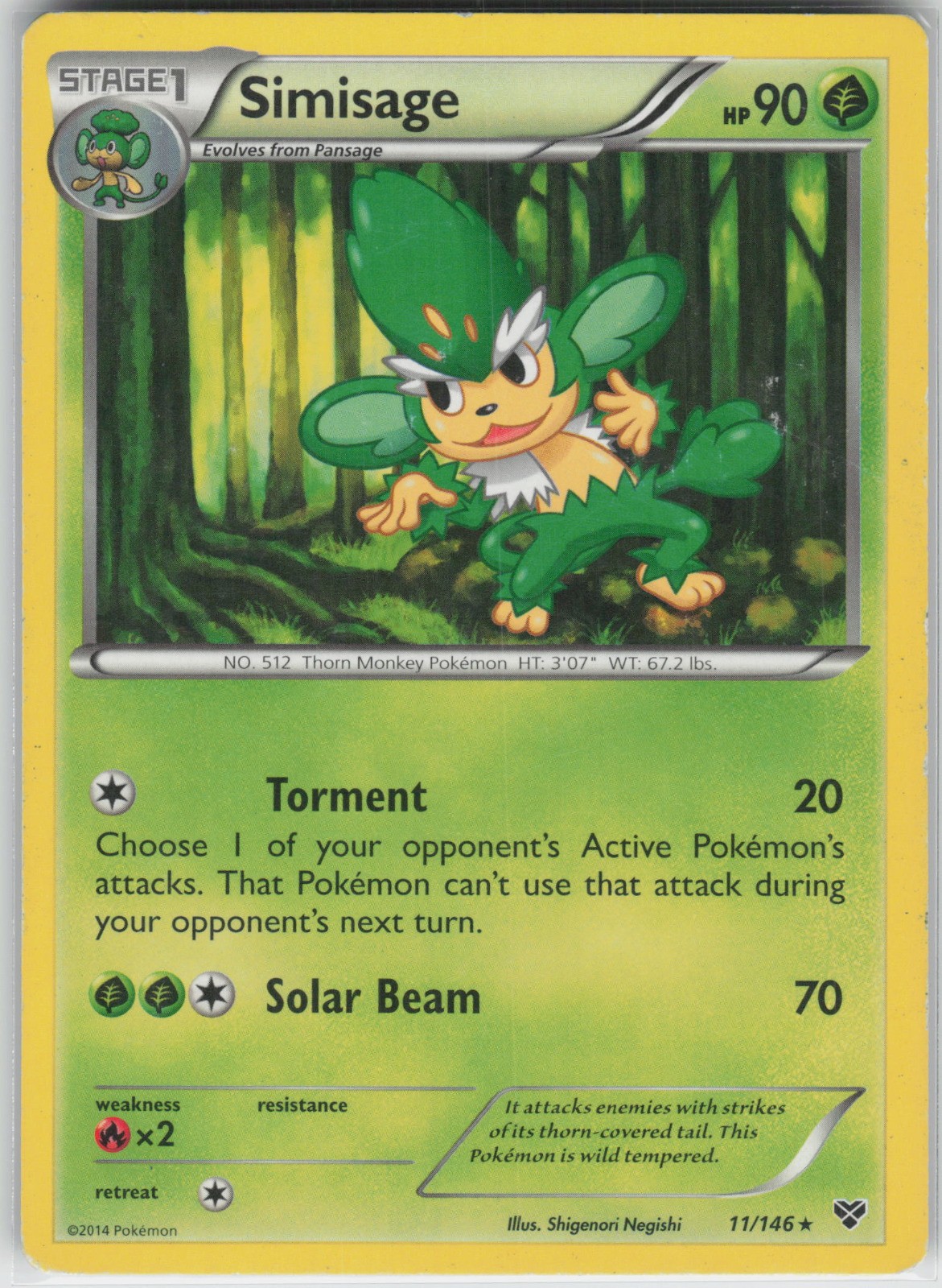 Simisage Rare XY Base Set 11/146 LP