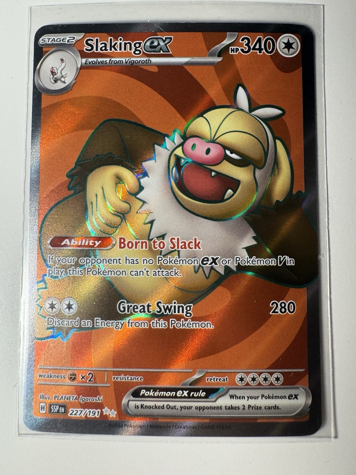 Slaking EX 227/191 - Surging Sparks -Full Art Pokemon TCG - NM