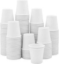 3 oz. - 300 Count White Small Paper Cups, Disposable Mini Bathroom Mouthwash