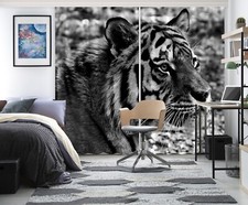 3D Gray Tiger ZHUA4404 Animal Photo Curtain Window Blockout Fabric Amy 2023
