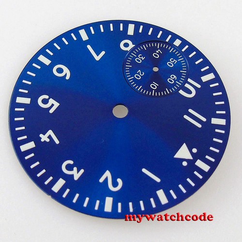 37mm sterile black blue dial fit 6497 seagull 3600 movement Watch Case Luminous - Picture 4 of 10
