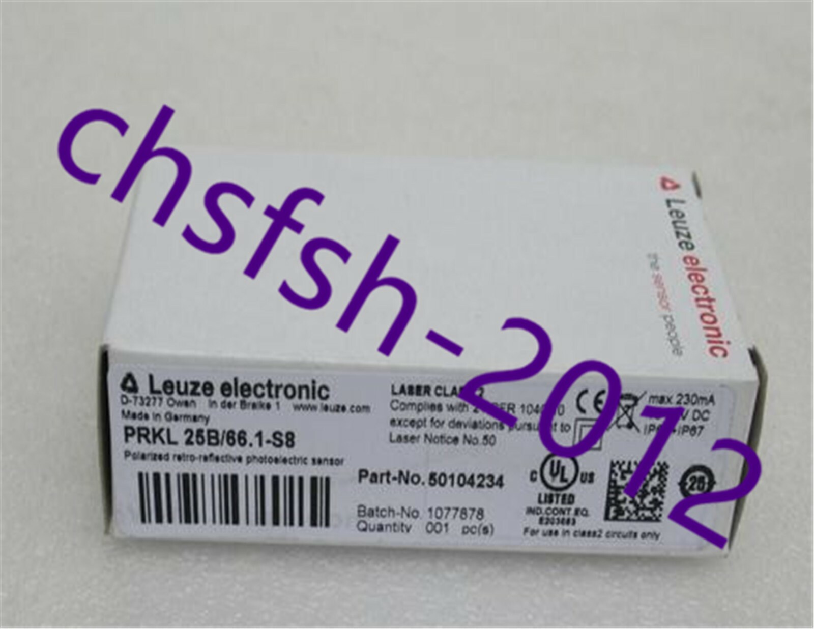New In Box LEUZE PRKL 25B/66.1-S 12 Retro-reflective Photoelectric New In Box LEUZE PRKL 25B/66.1-S 12 Retro-reflective Photoelectric