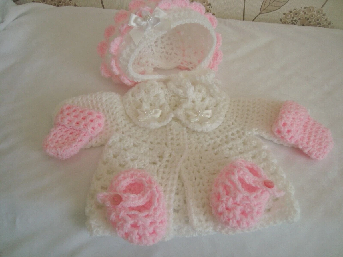 Crochet baby girl best sale set