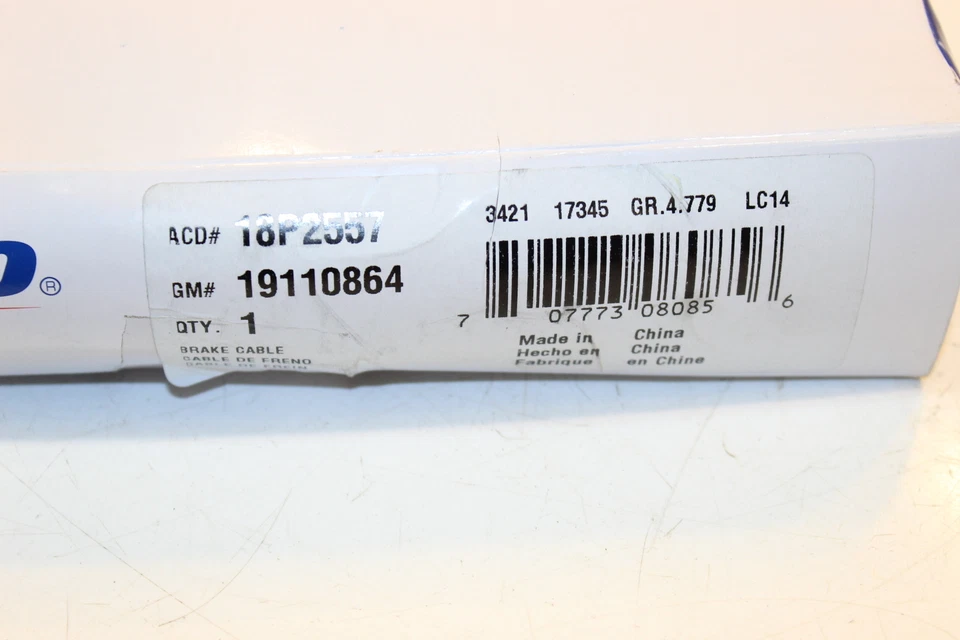 Línea de cable de freno de estacionamiento AC Delco 18p2605 Foto 3 de 4