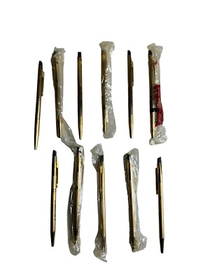 11 Vintage Ballpoint Pen UNIPECO Gold Metal Advertising KIL-BAR Chicago Electric