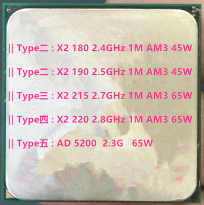 AMD Athlon II X2-180 X2-190 X2-215 X2-220 AD-5200 1M AM3 CPU