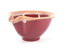 Tumbleweed Pottery Red Drip Glaze Stoneware Gravy Sauce Boat Bowl w/Spout 7.25"