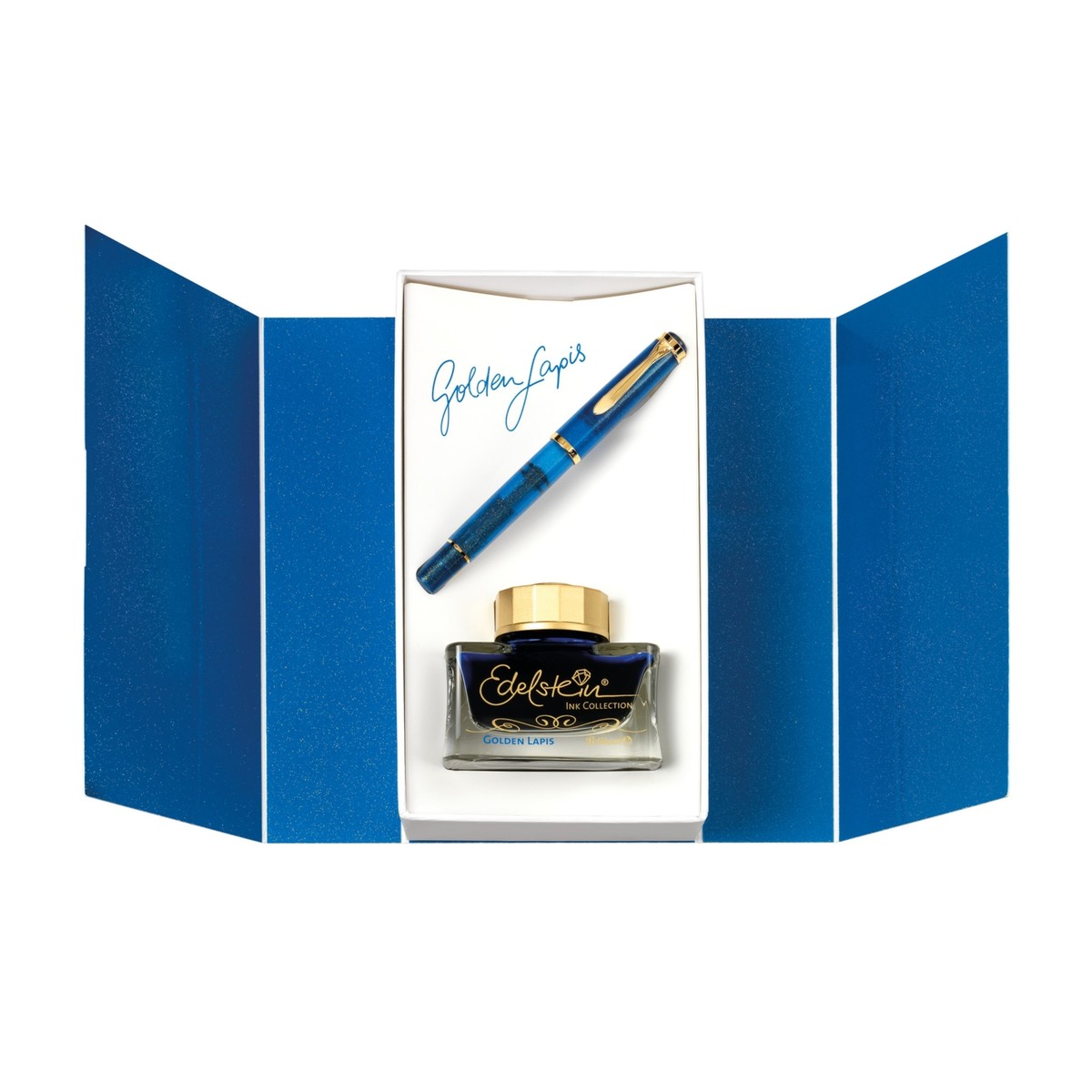 Pelikan Classic M200 Golden Lapis Set- Edelstein® Ink 2024 Golden
