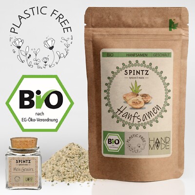 500g Bio Hanfsamen geschlt - vegan | Hanf Samen, Hanfsaat + Gewrzglas  Rohkost | eBay.de