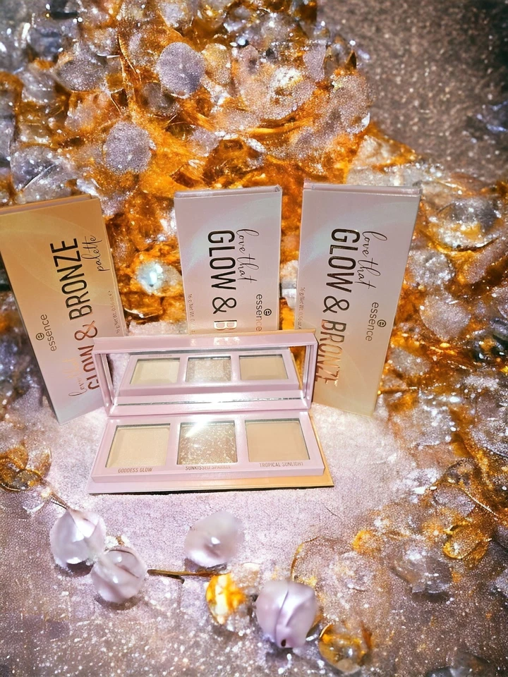 ESSENCE Highlighter Palette Love That GLOW & BRONZE Lidschatten Rouge Blush Top - Bild 4 von 4
